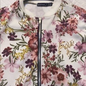 Cream flowered multi colored jacket